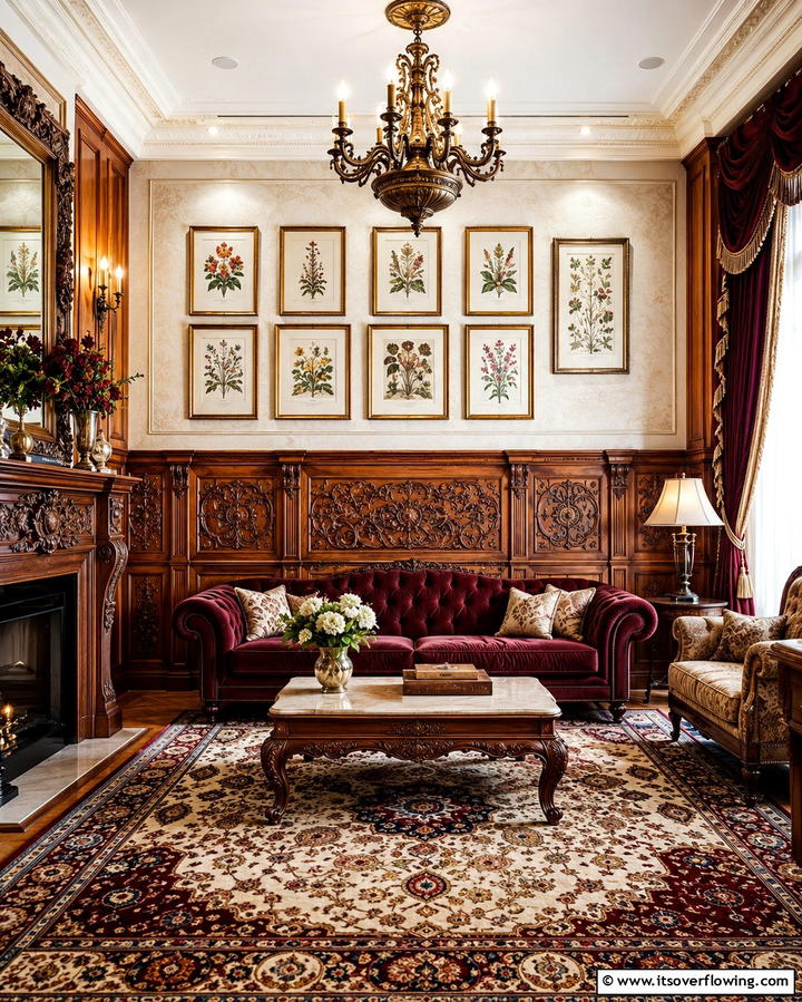 Custom Carved Wainscoting - 30 Elegant Living Room Wainscoting Ideas for Modern Homes