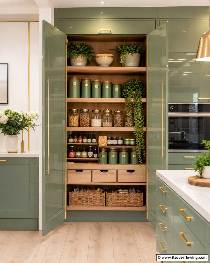 Custom Color and Finish Themes - 21 Larder Cupboard & Pantry Ideas for Organized Kitchens