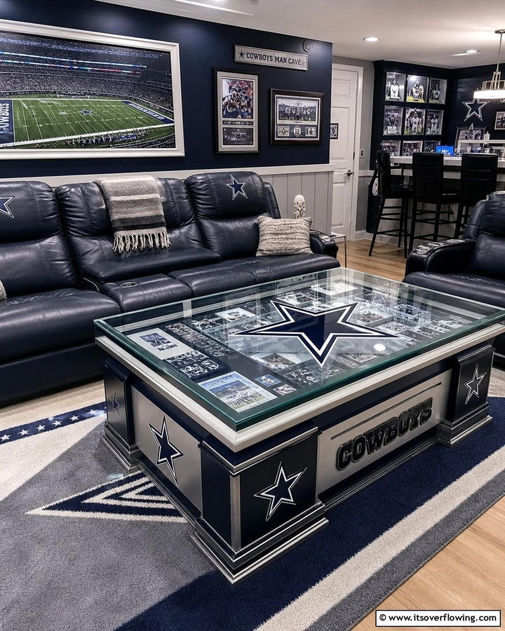 Custom Cowboys Coffee Table - 20 Dallas Cowboys Man Cave Ideas for True Fans