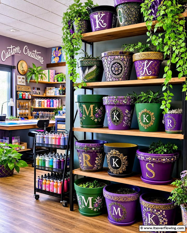 Custom Creations Charm - 21 Painted Pot Ideas for Creative Plant Container Makeovers