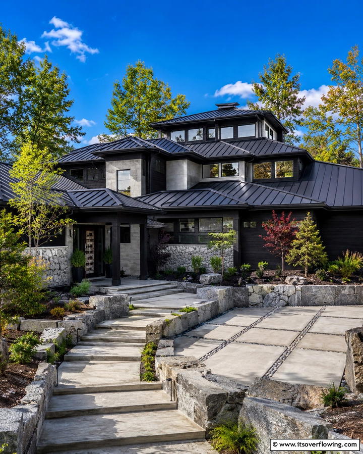 Custom Designer Masterpiece - 30 Houses with Black Roofs- Modern Exterior Design Inspiration