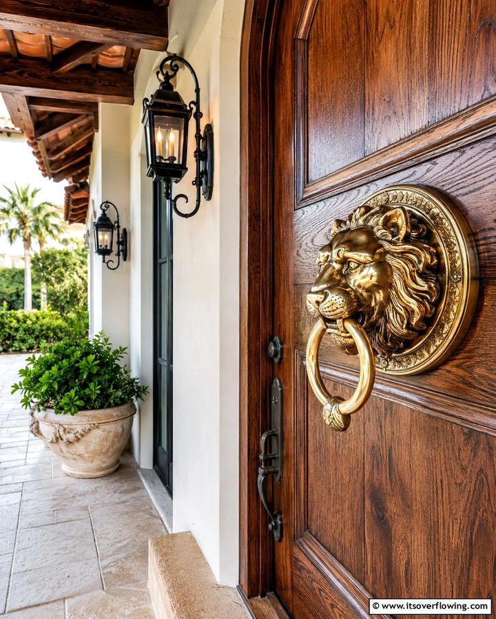 Custom Door Knockers - 25 Spanish Style Front Door Ideas for Curb Appeal