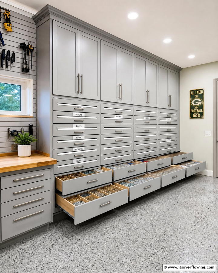 Custom Drawer Systems for Small Parts - 21 Garage Storage Ideas to Organize Your Cluttered Space