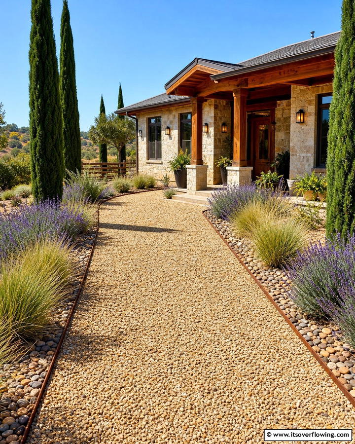 Custom Gravel Walkway - 21 Ranch Home Curb Appeal Inspiration Ideas