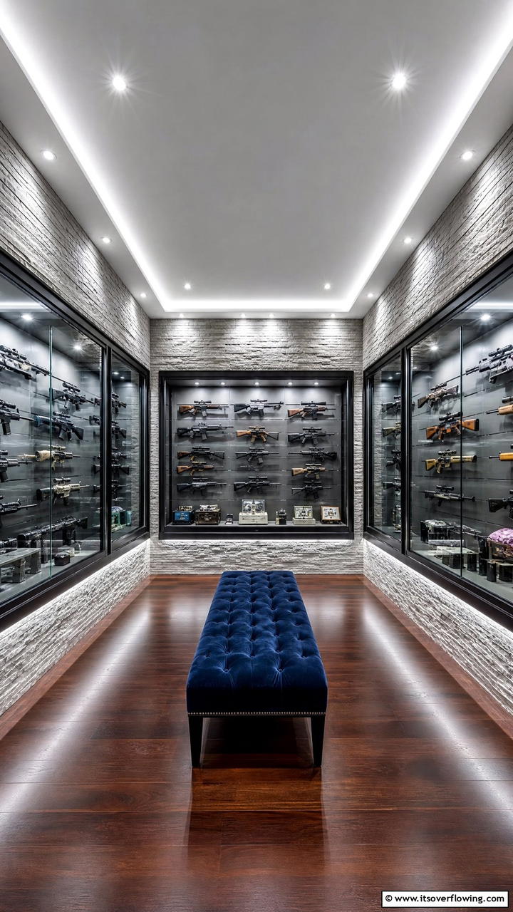 Custom Gun Display Cases - 25 Man Cave Gun Room Ideas for the Ultimate Space