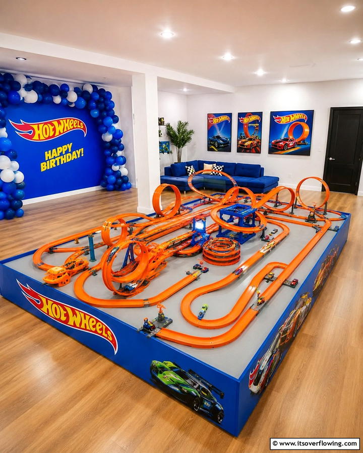 Custom Hot Wheels Track Design - 30 Hot Wheels Birthday Party Ideas- Race-Themed Decor & Activities