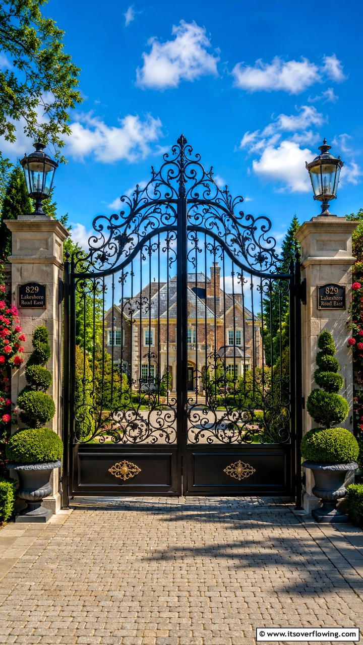 Custom Ironwork Gate - 30 Driveway Entrance Ideas for Impressive Arrivals