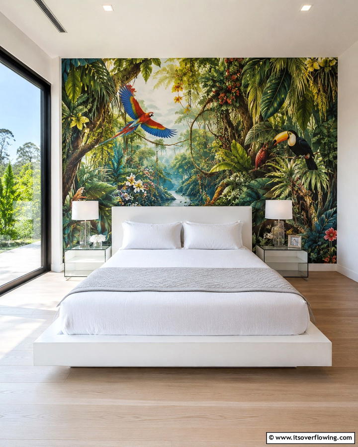 Custom Jungle Murals - 30 Jungle-Themed Bedroom Ideas- Wild & Whimsical Decor