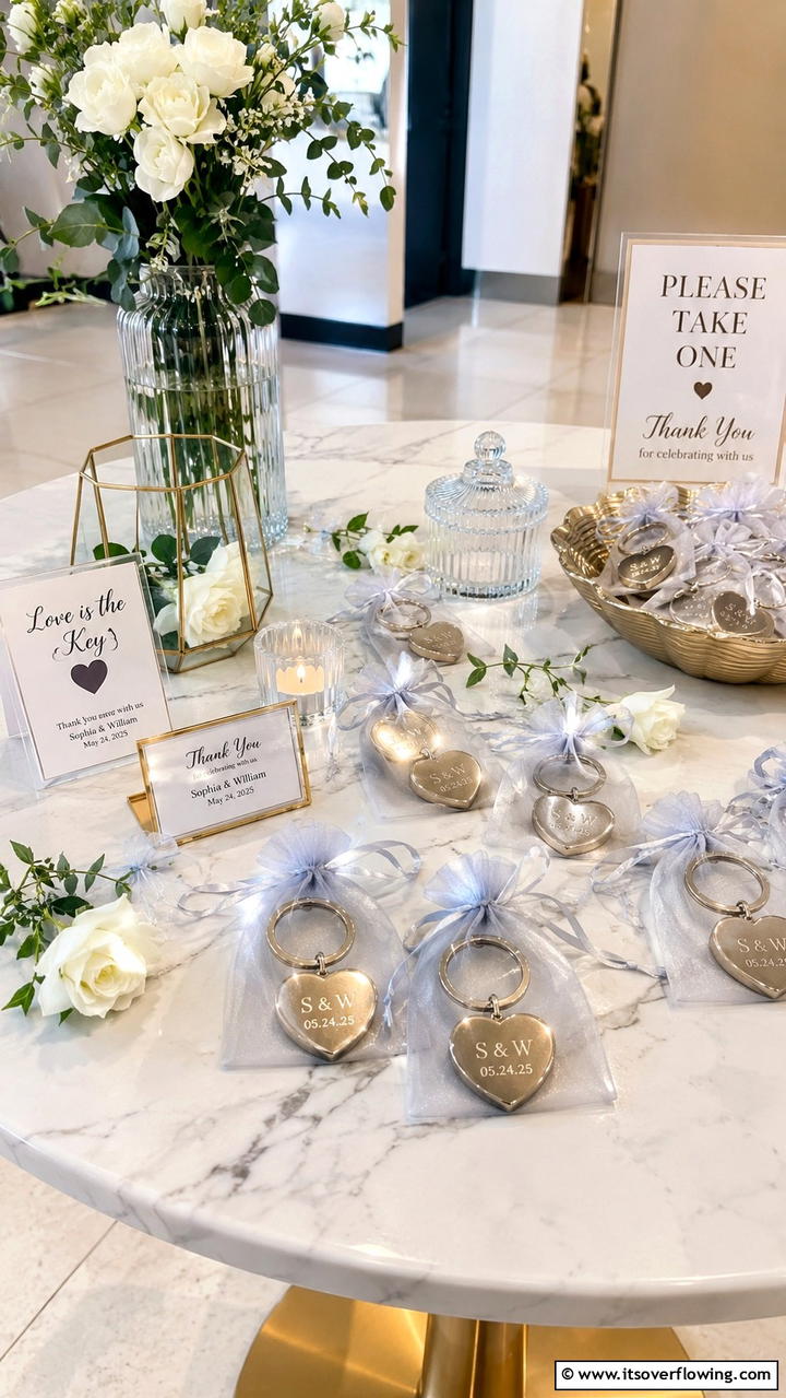 Custom Keychains - 21 Thoughtful Wedding Favors Ideas Your Guests Will Love