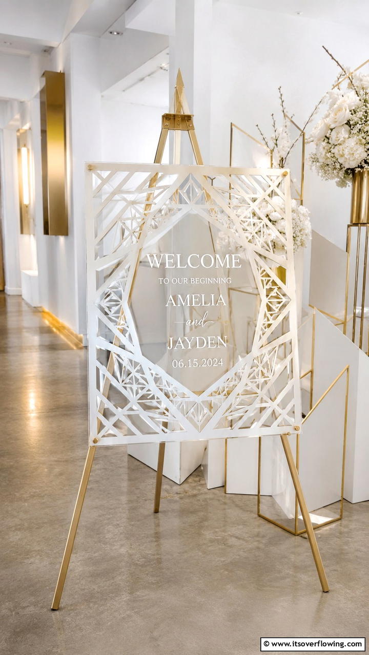 Custom Laser Cut Design - 21 Wedding Welcome Sign Ideas to Greet Guests in Style