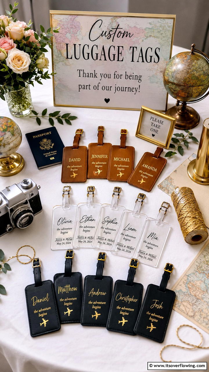 Custom Luggage Tags - 21 Thoughtful Wedding Favors Ideas Your Guests Will Love