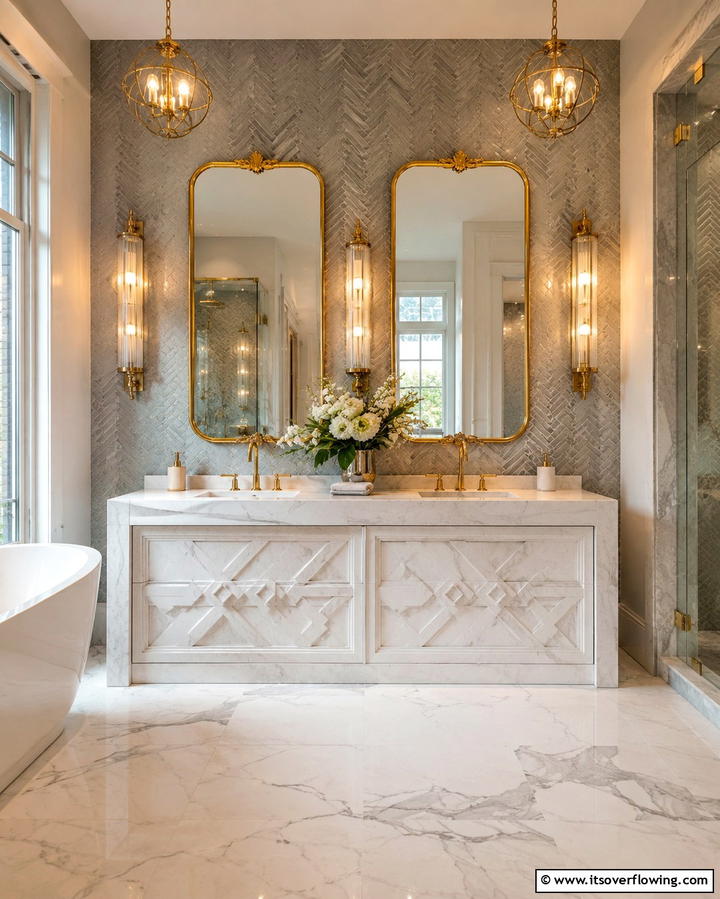 Custom Luxury Designs - 30 Grey and White Bathroom Ideas for Modern Serenity