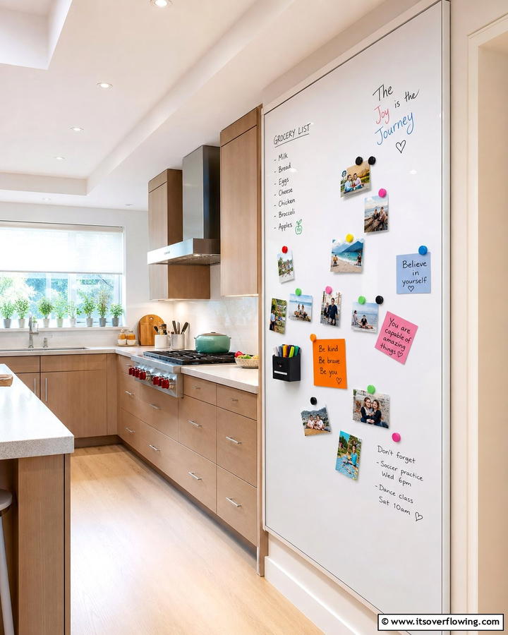 Custom Magnetic Message Board - 21 Kitchen Wall Decor Ideas for a Personalized Culinary Space