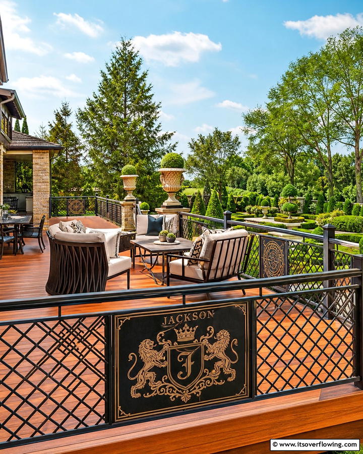 Custom Metal Embellishments - 30 Modern Metal Deck Railing Ideas for Stylish Outdoor Spaces