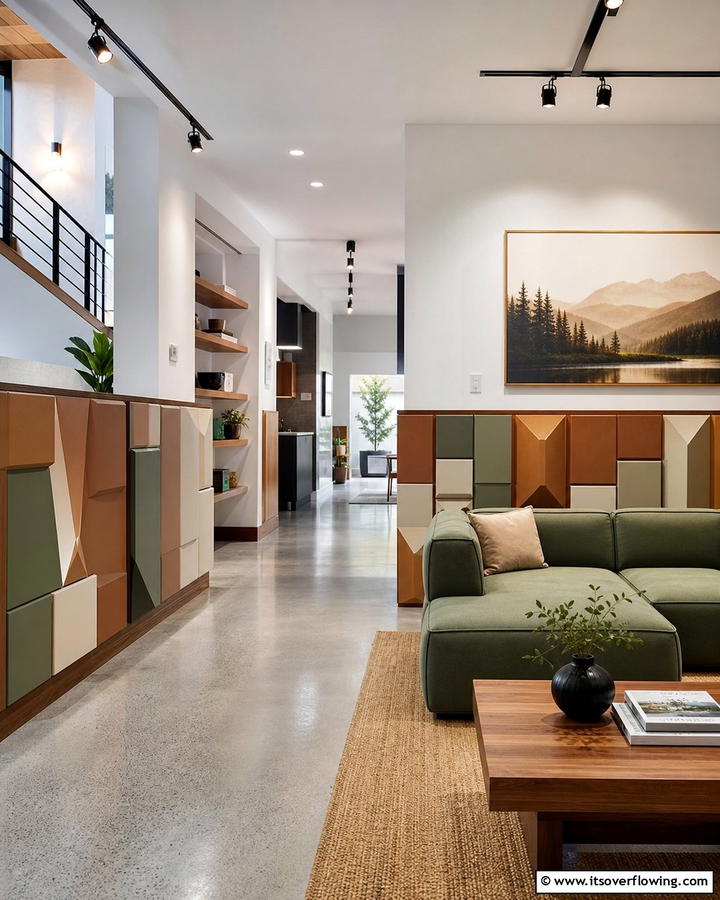 Custom Modular Creativity - 21 Half Wall Paneling Ideas for Modern Home Organizing