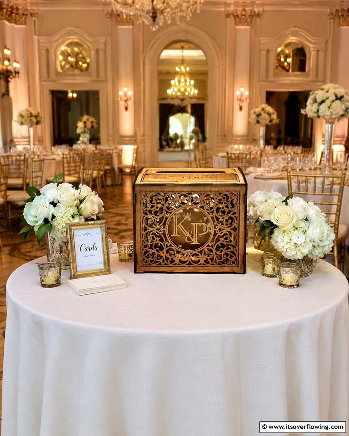 Custom Monogram Card Box - 30 Creative Wedding Card Box Designs for Guests