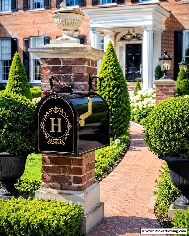 Custom Monogram Mailbox Art - 30 Mailbox Decor Ideas- Curb Appeal with Personality