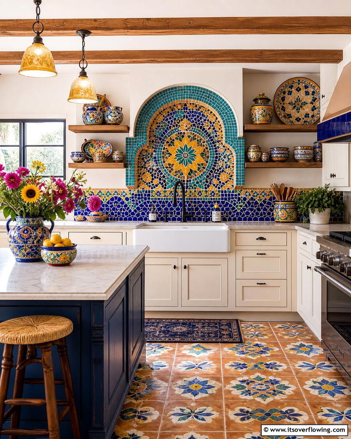 Custom Mosaic Sink Backdrops - 30 Kitchen Sink Ideas Combining Function and Style