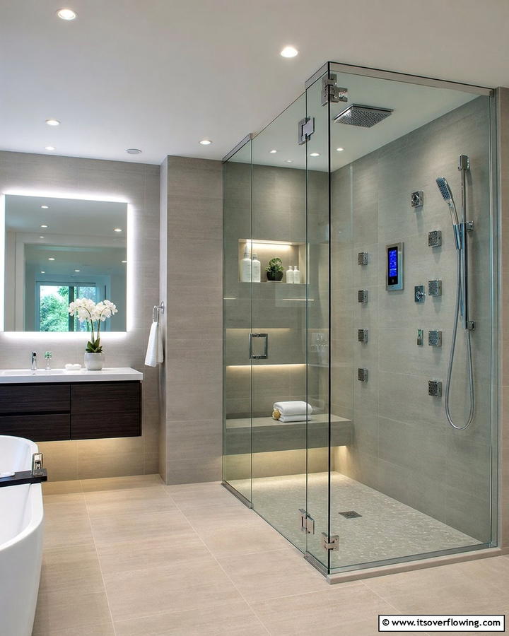 Custom Multi Function Shower - 21 Bathroom Shower Ideas to Upgrade Your Daily Routine