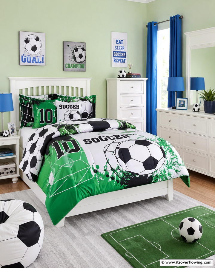 Custom Name Soccer Wall Art - 30 Sporty Soccer Bedroom Ideas for Young Athletes
