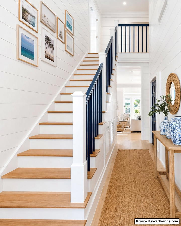 Custom Painted Wood Railing - 30 Wood Stair Railing Ideas for Warm Architectural Detail