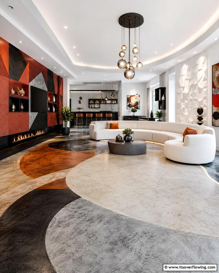 Custom Patterned Concrete - 30 Modern Concrete Floor Ideas for Low-Maintenance Interiors