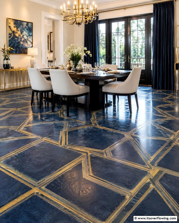 Custom Patterns for Personalized Flooring - 25 Stained Concrete Floors for a Unique Look