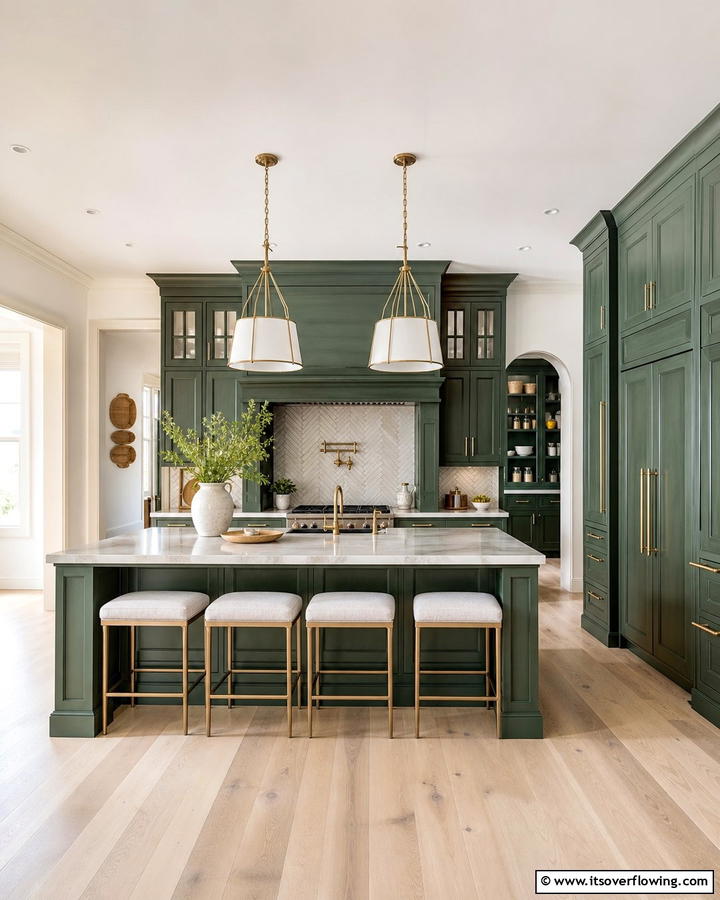 Custom Pine Green Kitchen Cabinets - 21 Green Kitchen Cabinet Ideas for a Vibrant Culinary Space