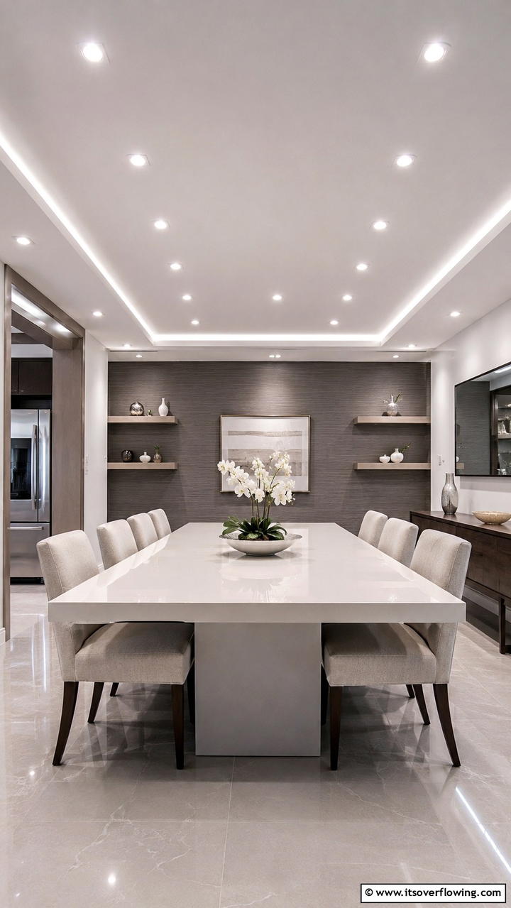 Custom Recessed Lighting - 30 Dining Room Ceiling Ideas to Elevate Your Space