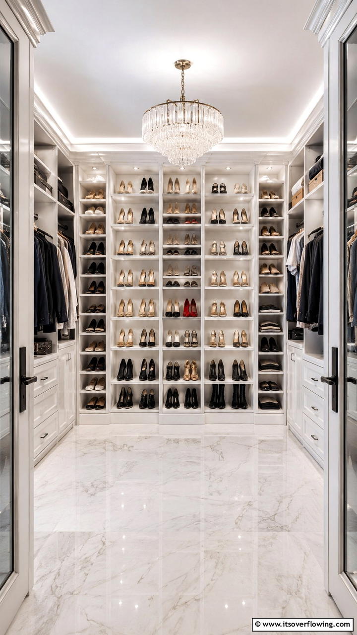 Custom Shoe Displays - 21 Functional Walk-In Closet Ideas for Organized Spaces