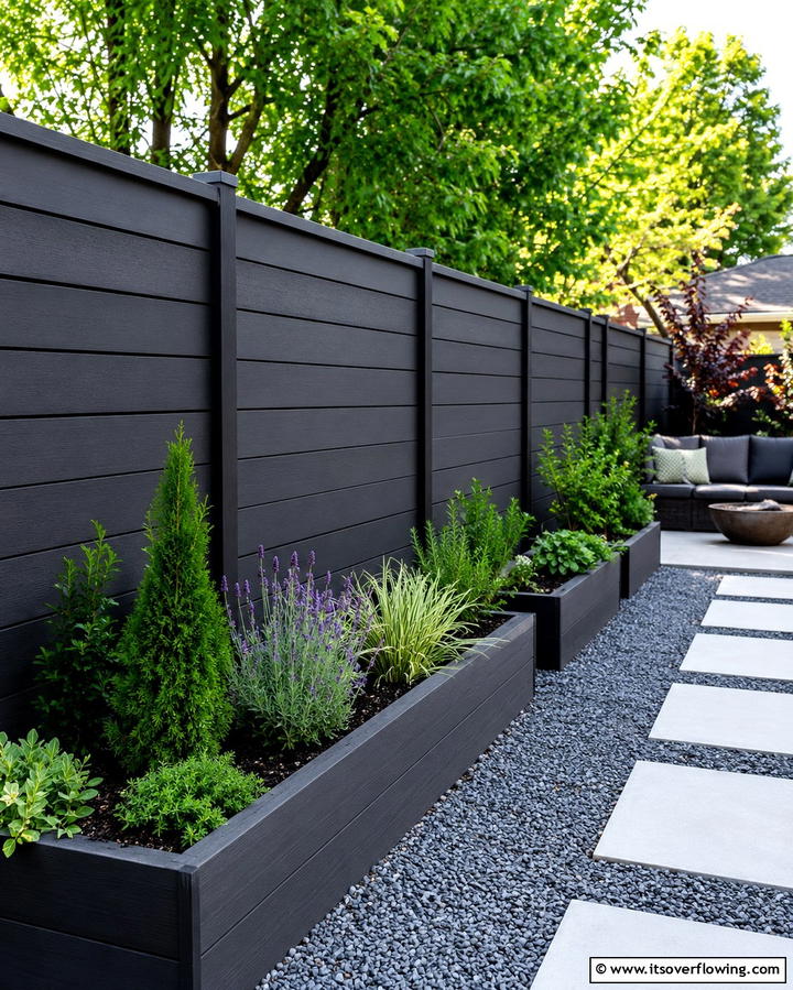 Custom Stone Accent Fence - 30 Backyard Fence Ideas for Style and Functionality