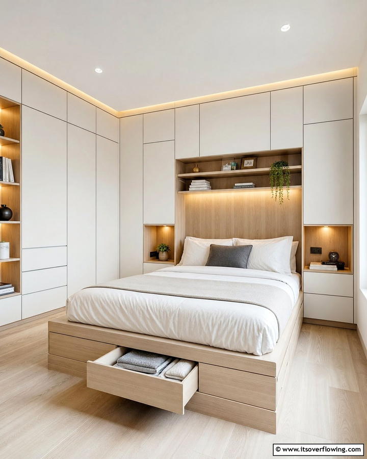 Custom Storage Solutions - 21 Modern Bedroom Ideas to Create a Serene Retreat