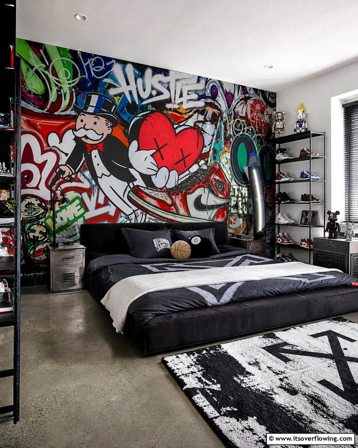 Custom Street Art Murals - 30 Hypebeast Room Decor Ideas for Urban Aesthetics