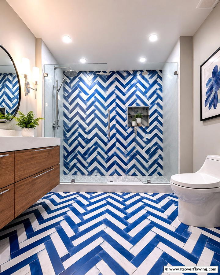 Custom Tile Pattern Bathroom - 30 Stylish Bathroom Decor Ideas for a Spa-Like Retreat