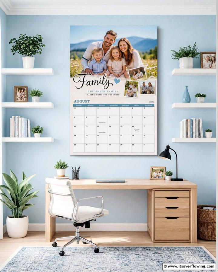 Custom Wall Calendar Accent - 30 Desk Decor Ideas to Elevate Your Home Office