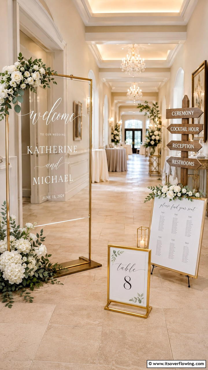 Custom Wedding Signage - 30 Glamorous Wedding Ideas- Elegant Themes & Decor Inspiration