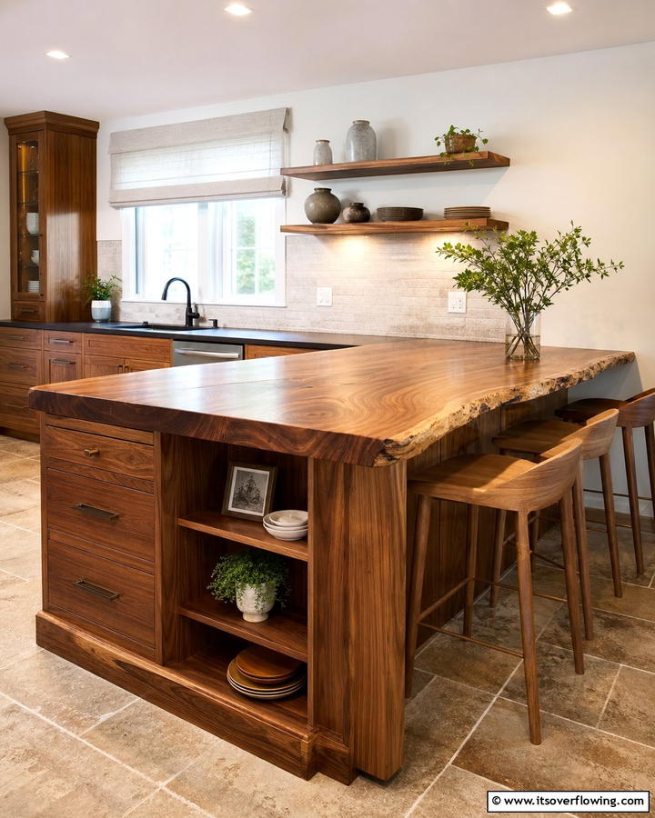 Custom Woodwork Elegance - 21 Kitchen Peninsula Ideas for Functional Layouts