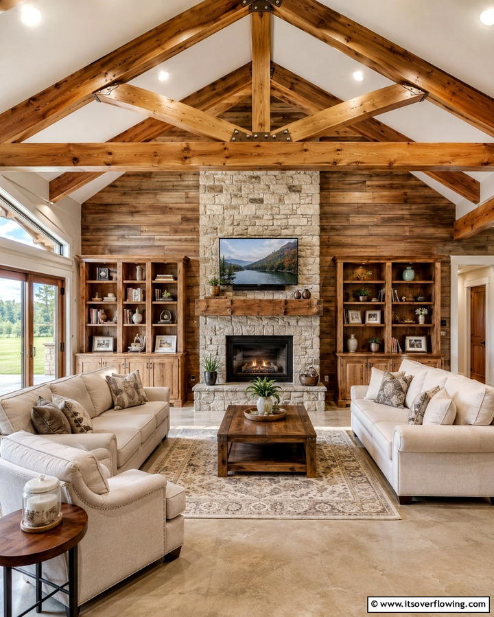 Custom Woodwork Highlights - 30 Barndominium Interior Ideas for Spacious Living Designs