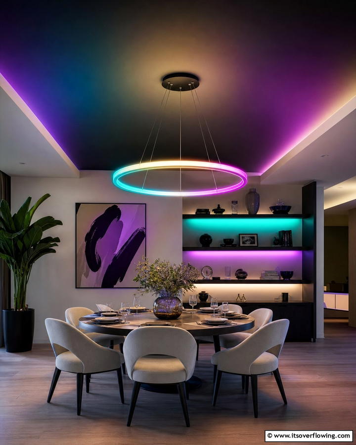Customizable Ambient Glow - 21 Dining Room Lighting Ideas to Elevate Your Space