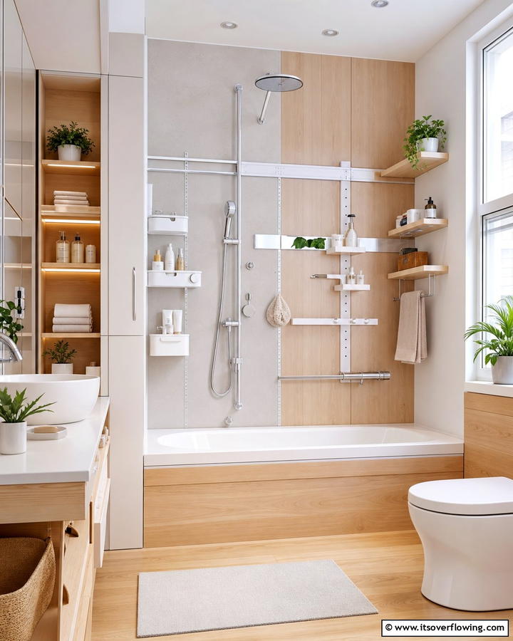 Customizable Bath Layout - 30 Tub-Shower Combo Ideas for Space-Efficient Bathrooms