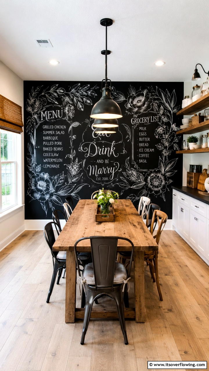 Customizable Chalkboard Walls - 30 Dining Room Accent Wall Ideas for Bold Style