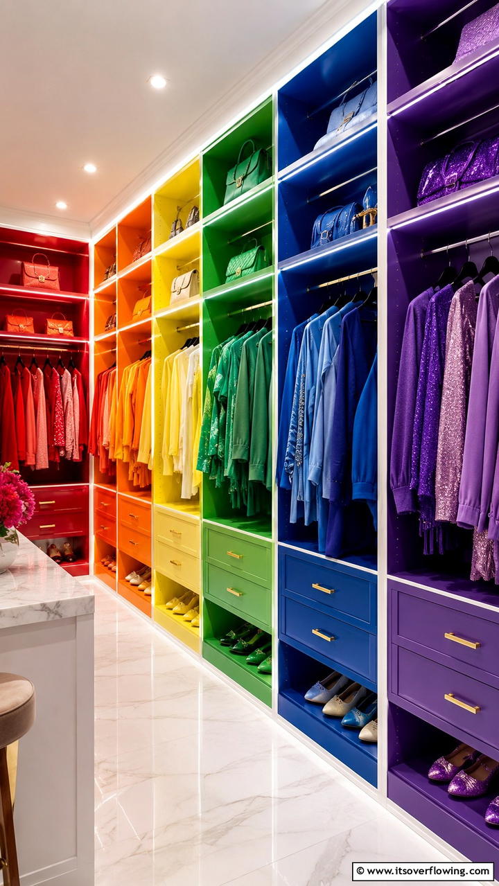 Customizable Color Coded Shelving - 30 Closet Shelving Ideas for Maximizing Storage and Space