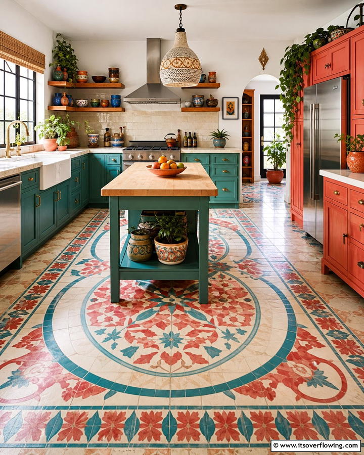 Customizable DIY Creations - 21 Kitchen Floor Tile Ideas- Durable & Stylish Options