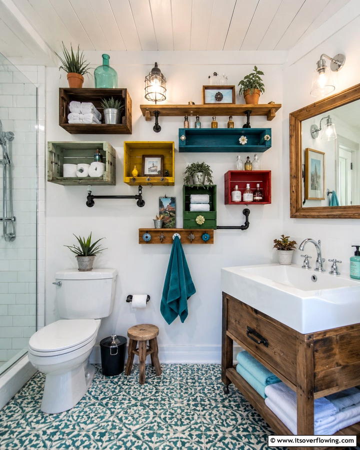Customizable DIY Shelves - 30 Small Bathroom Shelving Ideas for Smart Storage