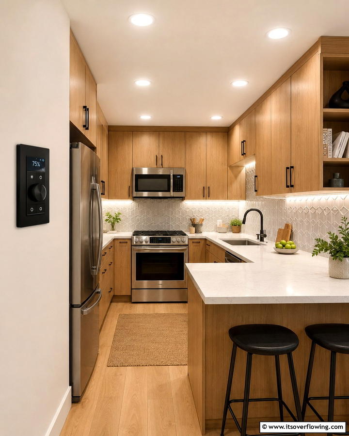 Customizable Dimming Solutions - 30 Small Kitchen Lighting Ideas to Brighten Compact Spaces