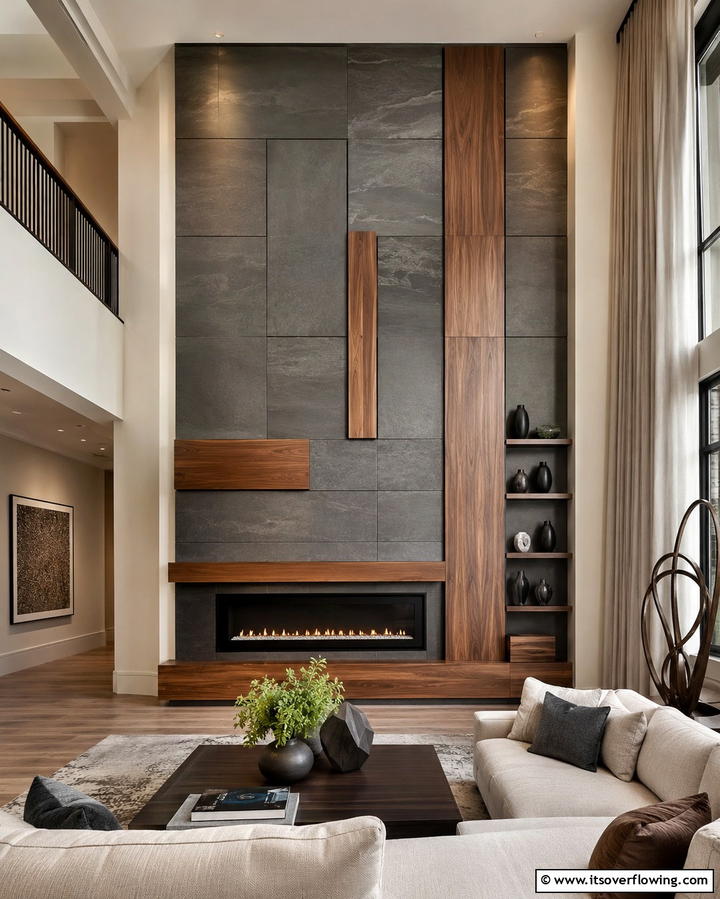 Customizable Faux Fireplace Wall - 30 Faux Fireplace Ideas to Add Warmth Anywhere