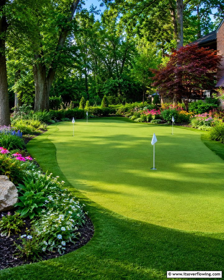 Customizable Hole Placements - 25 Backyard Putting Green Ideas for Golf Enthusiasts