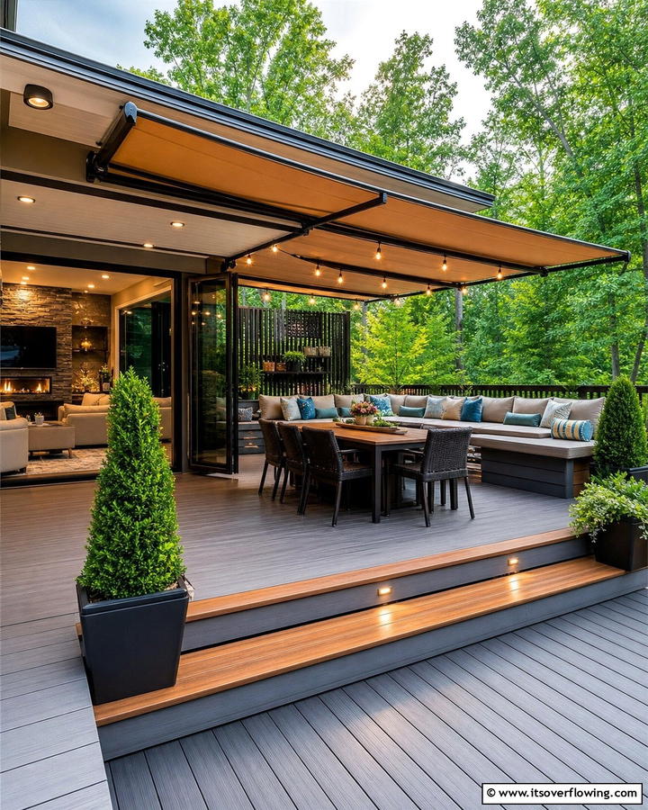 Customizable Hybrid Deck Space - 21 Patio Deck Designs to Elevate Your Outdoor Living Space