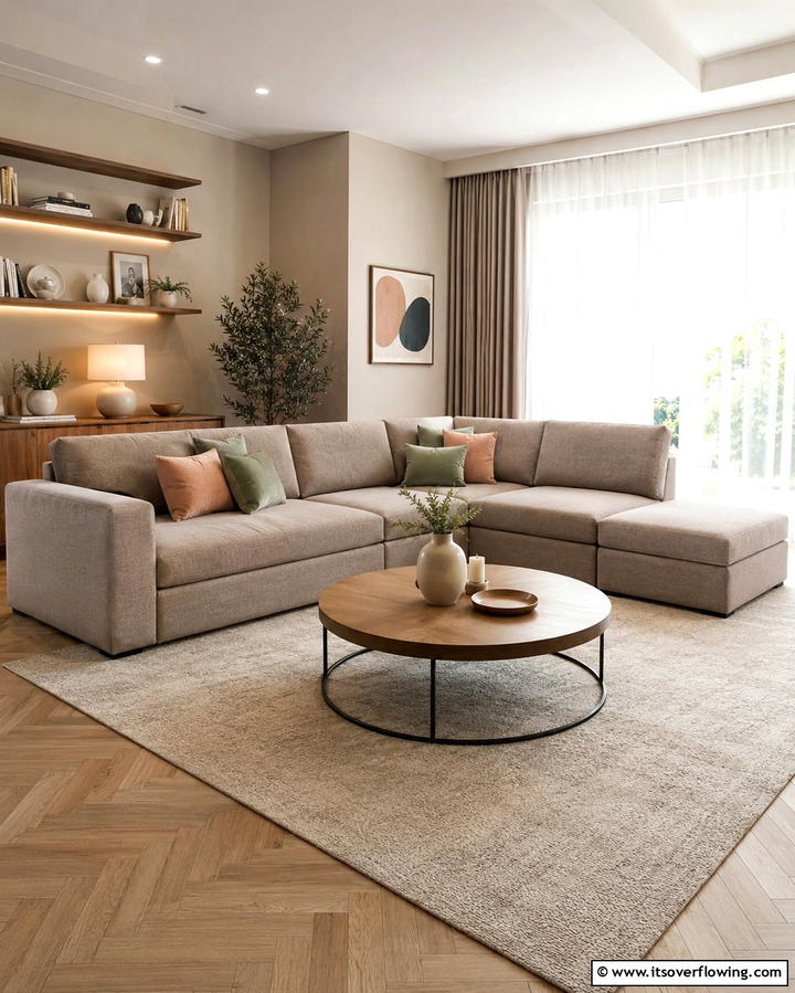 Customizable L Shaped Sectional Ideas - 30 Sectional Living Room Ideas for Flexible Seating