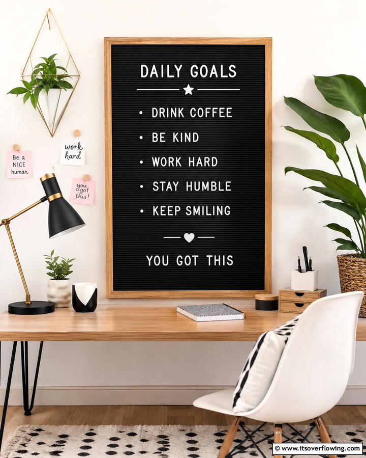 Customizable Letter Board - 25 Office Wall Decor Ideas to Inspire Creativity